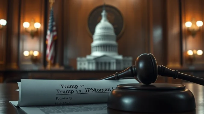 Legal document for the Trump JPMorgan lawsuit about political debanking in a Florida courtroom