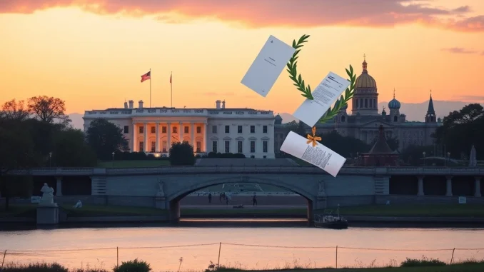 Symbolic representation of Trump Putin Peace Board agreement connecting US and Russian diplomacy