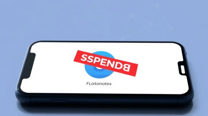 Upbit app showing FLOW withdrawal suspension for essential blockchain network upgrade.