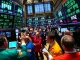 Trading activity on the floor of the New York Stock Exchange as US major indices post gains.