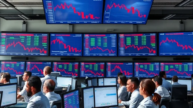 US stock market indices showing declines with S&P 500, Nasdaq, and Dow Jones all closing lower