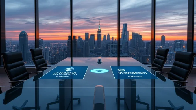 Vitalik Buterin and Sam Altman attending the pivotal Bitmine shareholder meeting on corporate strategy.