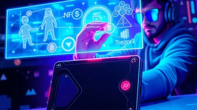 Web3 gaming Read2Earn quest offering Trezor hardware wallet prizes for learning about blockchain games