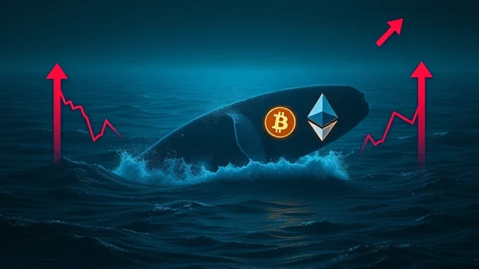 A crypto whale shifts strategy from a losing Bitcoin long to a massive Ethereum short position, impacting market sentiment.
