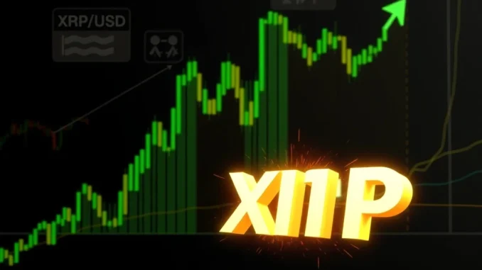 Technical analysis chart predicting a potential XRP price surge to $2.8 based on bullish patterns.
