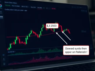 ADA cryptocurrency price chart analysis showing key $0.2503 support level and falling wedge pattern