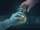 Illustration of a digital address poisoning attack compromising a cryptocurrency wallet security.