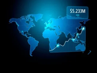 AEON's 2025 report shows $263M in global crypto transaction volume on a futuristic data map.