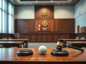 Courtroom scene symbolizing Ahn Sung-hyun's acquittal in the cryptocurrency listing bribery case.