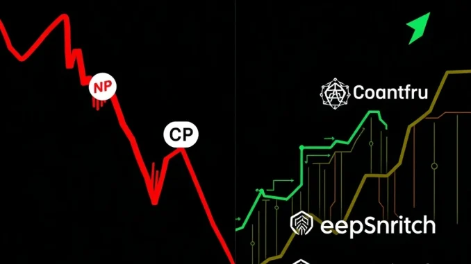 AI crypto coins market analysis showing Near Protocol and ICP volatility versus DeepSnitch AI attention