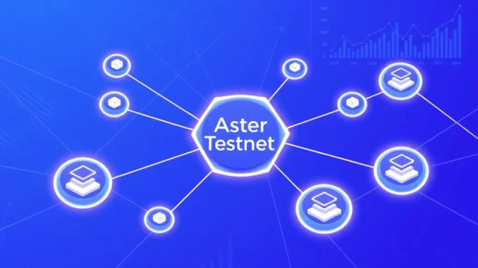 Visualization of the Aster Layer 1 testnet blockchain for on-chain derivatives and perp DEX trading.