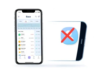 Base App crypto wallet interface shifts from social features to a streamlined onchain trading dashboard.