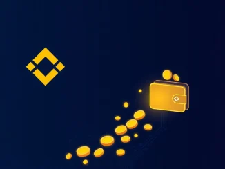 Illustration of Binance Alpha platform distributing LYN tokens in a cryptocurrency airdrop event.