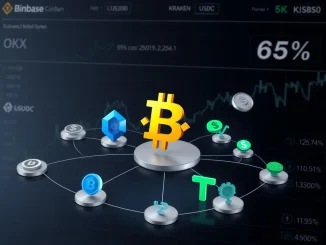 Visualization of Binance holding 65% of stablecoin liquidity on centralized crypto exchanges.