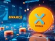 Illustration of Binance integrating RLUSD stablecoin deposits on the XRP Ledger network for enhanced liquidity.