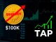 Analytical graphic comparing Bitcoin's stalled $100K price target with rising interest in the Digitap $TAP utility token.