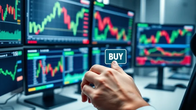 Strategic Bitcoin accumulation during market downturn showing buy signals on trading interface