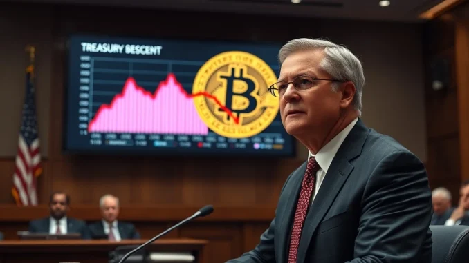 Treasury Secretary Scott Bessent testifies on US government Bitcoin bailout policy before Congress.