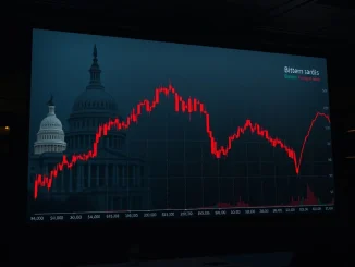 A dramatic chart shows Bitcoin's historic $2.3B capitulation event in February 2026 financial news.