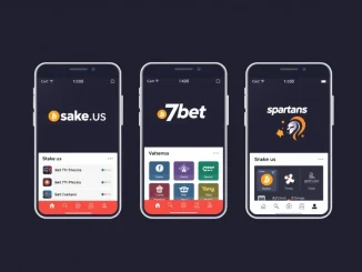 Comparison of Stake.us, 7bet, and Spartans Bitcoin casino app interfaces for 2026.