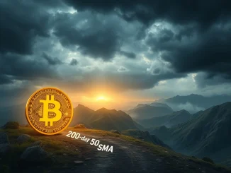 Analysis of a Bitcoin death cross as price falls below $63,000, showing key moving averages.