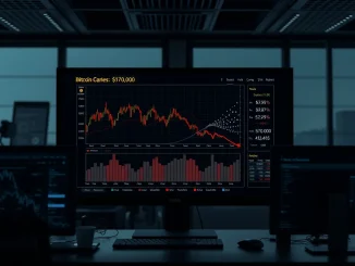 Analyst dashboard showing Bitcoin price chart and on-chain data signaling demand exhaustion near $70K.