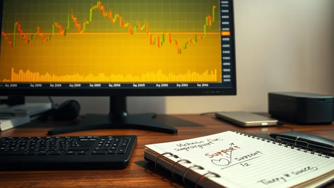 Analyst's chart showing Bitcoin price dip and Peter Brandt's $42,000 support level analysis.