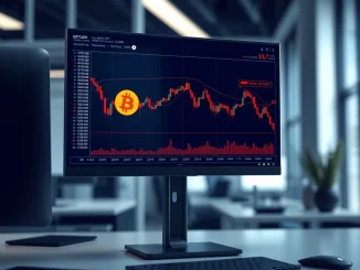 Analyst reviewing Bitcoin price chart showing downtrend with CryptoQuant data overlay