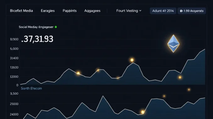Data visualization showing Bitcoin and Ethereum social engagement dominance in cryptocurrency markets