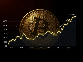 Bitcoin 4-year cycle analysis chart showing historical price patterns and a projected 2026 bottom.