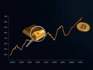 Chart analyzing the Bitcoin vs Gold ratio hitting historic lows, signaling a potential market bottom.