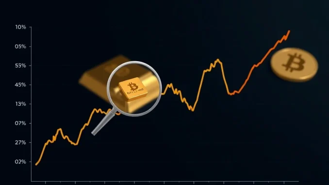 Chart analyzing the Bitcoin vs Gold ratio hitting historic lows, signaling a potential market bottom.