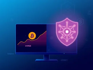 Analytical illustration comparing Bitcoin Hyper price stagnation and DeepSnitch AI's security focus in cryptocurrency markets.