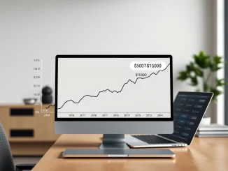 A chart showing the growth of a $1,000 Bitcoin investment over three years, illustrating cryptocurrency returns.