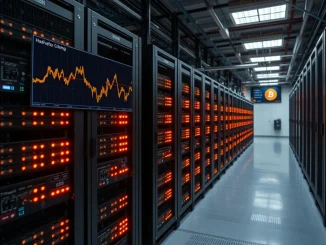 Bitcoin mining facility in Hong Kong where a public firm sold its entire BTC stockpile as self-managed hashrate increased.