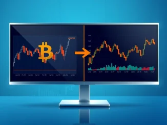 Illustration showing the correlation between Bitcoin and Nasdaq price charts for market analysis.