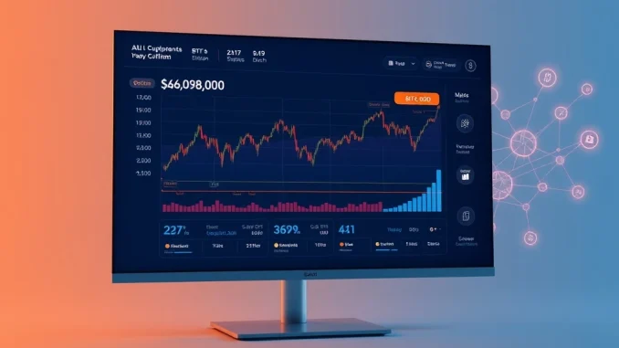 Bitcoin news dashboard showing BTC price at $66,000 with BCH and AI token analysis.