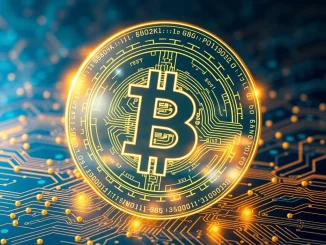 Conceptual visualization of the quantum-resistant Bitcoin P2MR upgrade protecting the network with advanced cryptography.