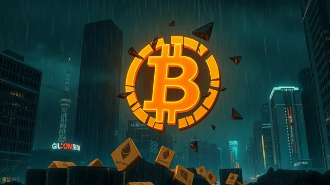Bitcoin price plunge triggers a broad market sell-off impacting cryptocurrencies and commodities.
