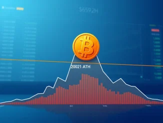 Bitcoin price chart retesting the critical 2021 all-time high level of $69,000.