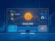 Cryptocurrency market analysis dashboard showing Bitcoin price at $42k with AI and altcoin data streams
