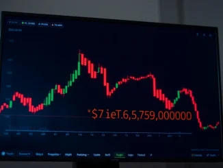 Bitcoin price chart showing a drop below $75,000 to $74,931.44 on a financial data screen.