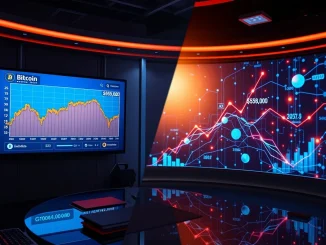 Analyst points to Bitcoin price chart showing potential drop to $56K amid market uncertainty.