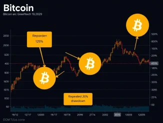 Bitcoin price chart analysis showing repeated 20% pullbacks signaling potential bear phase