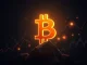 Bitcoin symbol rising powerfully, representing Bitcoin reclaiming $68,000 after market liquidation.