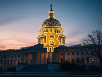 US Capitol with Bitcoin logo representing the groundbreaking Bitcoin Reserve Bill proposing 0% capital gains tax.