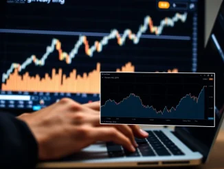 Analyst reviews Bitcoin volatility chart and stable return data for crypto portfolio risk management.