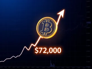 Bitcoin price chart analysis showing momentum building toward a key $72,000 resistance level.