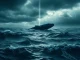 A Bitcoin whale moves $195 million off Binance during extreme market fear, depicted as a shadow in turbulent waters.