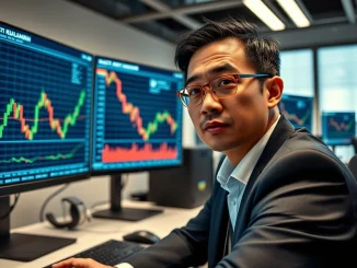 Analyst investigates the Bithumb Bitcoin glitch showing fake cryptocurrency data on trading screens.